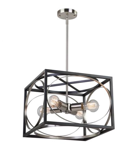 Artcraft CL15094 Corona 4 Light 15 inch Black and Polished Nickel Chandelier Ceiling Light