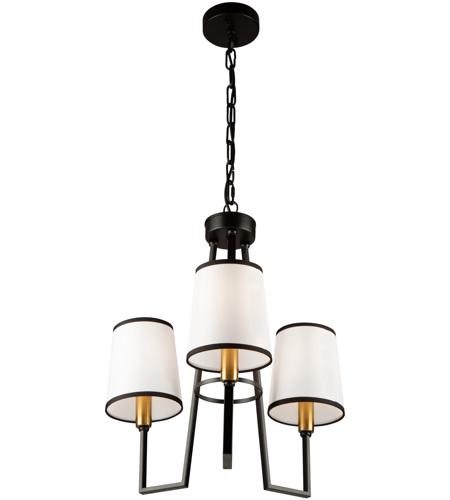 Artcraft SC13343BK Coco 3 Light 20 inch Gold and Black Chandelier Ceiling Light photo