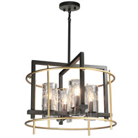 Artcraft AC10946 Riverview 4 Light 20 inch Oil Rubbed Bronze and Satin Brass Chandelier Ceiling Light photo thumbnail
