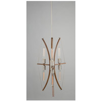 Artcraft AC11482 Arco 6 Light 18 inch Faux Wood and Brushed Nickel Chandelier Ceiling Light AC11482-c.jpg thumb