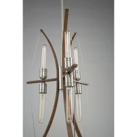 Artcraft AC11482 Arco 6 Light 18 inch Faux Wood and Brushed Nickel Chandelier Ceiling Light AC11482_detail04.jpg thumb
