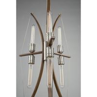 Artcraft AC11482 Arco 6 Light 18 inch Faux Wood and Brushed Nickel Chandelier Ceiling Light AC11482_detail05.jpg thumb