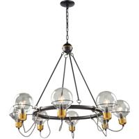 Artcraft AC11728BK Martina 8 Light Black and Brushed Brass Up Chandeliers Ceiling Light thumb
