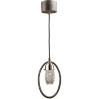 Artcraft AC7451 Kingsford LED 3 inch Slate and Brushed Nickel Pendant Ceiling Light  thumb