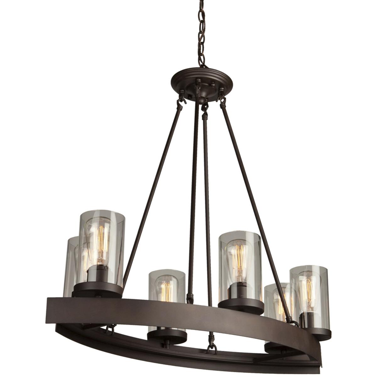 Artcraft AC10005 Menlo Park 6 Light 13.5 inch Oil Rubbed Bronze Up Chandelier Ceiling Light