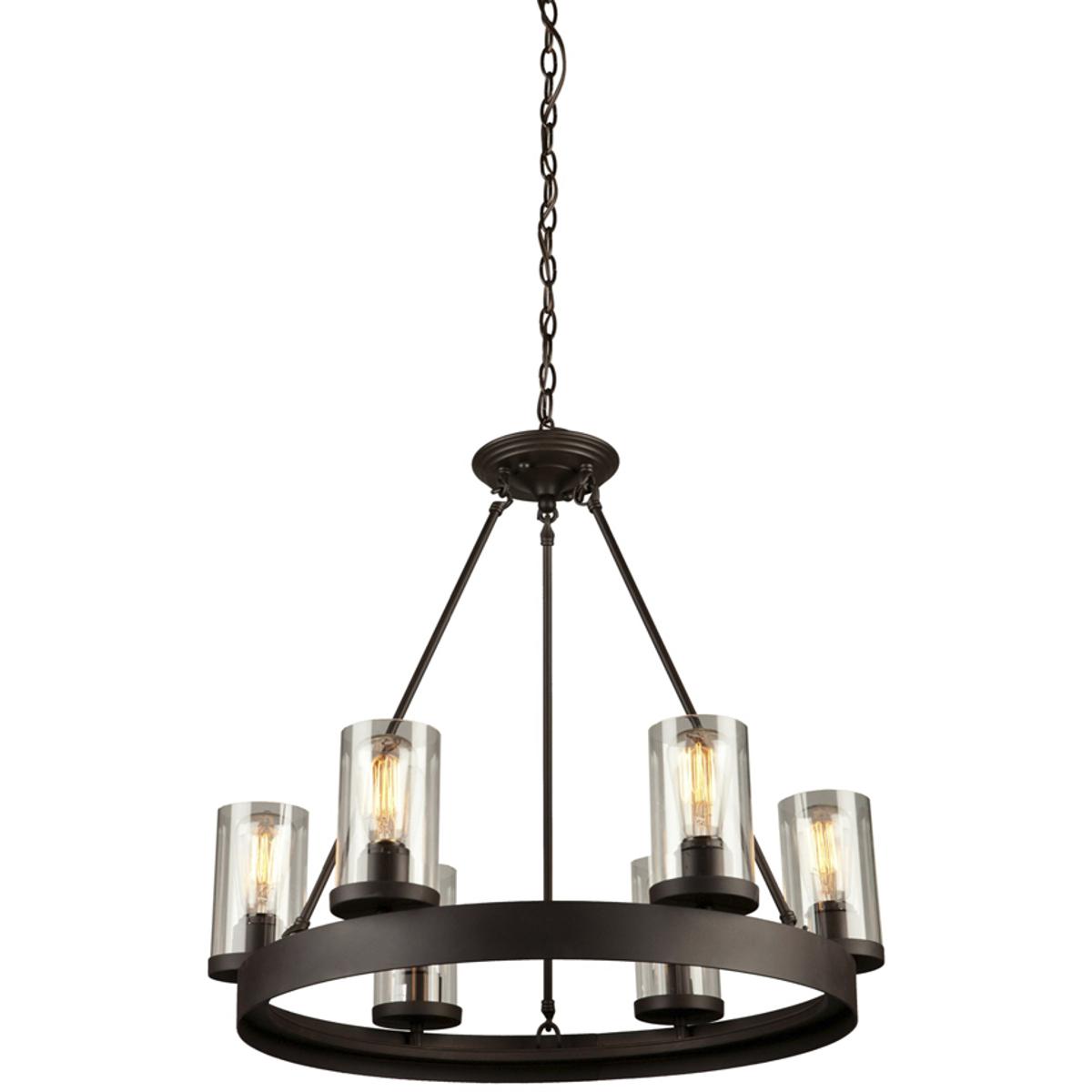 Artcraft AC10006 Menlo Park 6 Light 26 inch Oil Rubbed Bronze Up Chandelier Ceiling Light