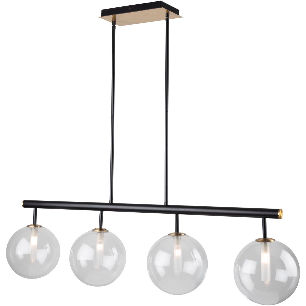 Artcraft AC11764VB Aurelia 4 Light 43 inch Matte Black and Brass Island Light Ceiling Light