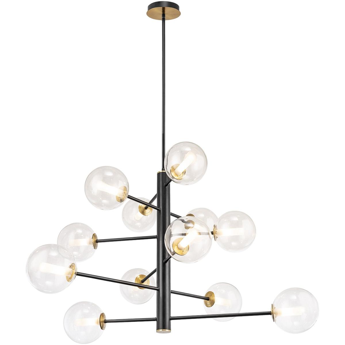 Artcraft AC11768VB Aurelia LED 33.5 inch Black and Brushed Brass Chandelier Ceiling Light
