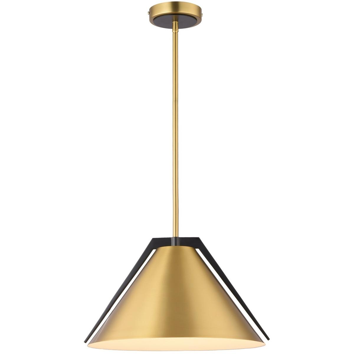 Artcraft AC11910BR Baltic LED 15 inch Black and Brass Pendant Ceiling Light