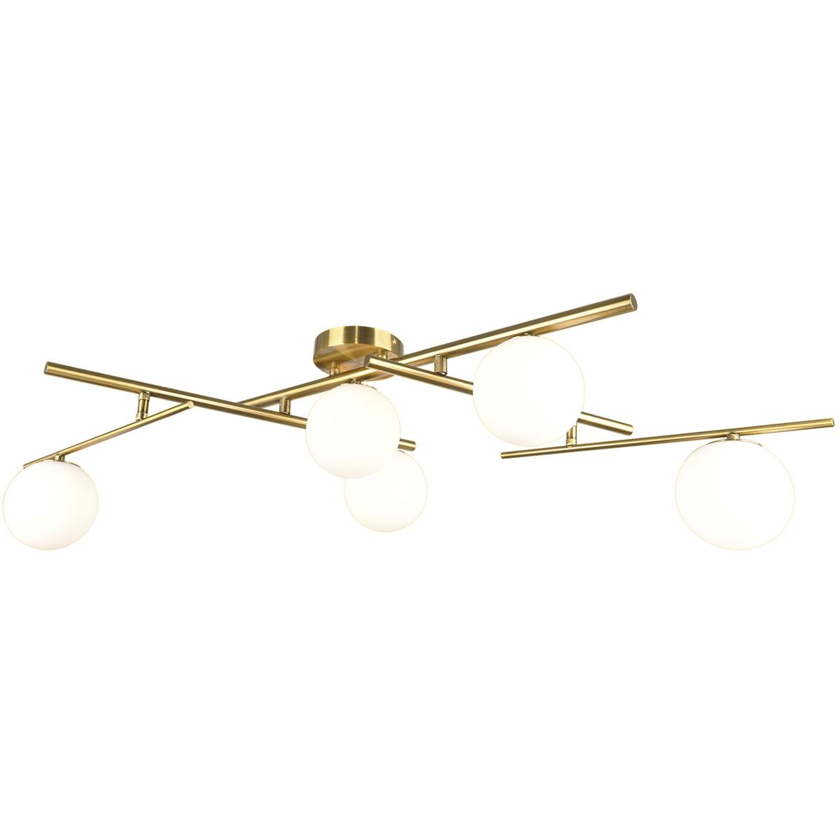 Artcraft AC11975BR Modena LED 34.5 inch Plated Brushed Brass Semi-Flush Mount Ceiling Light