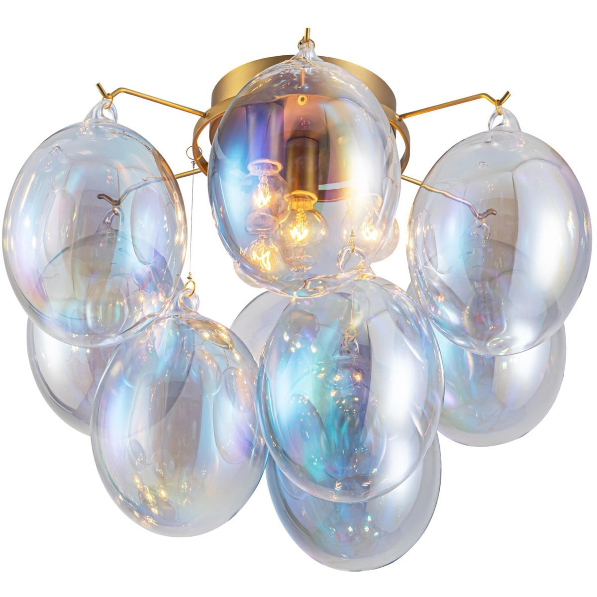 Artcraft AC11993LU Globo LED 15.75 inch Brass Semi-Flush Mount Ceiling Light in Iridescent
