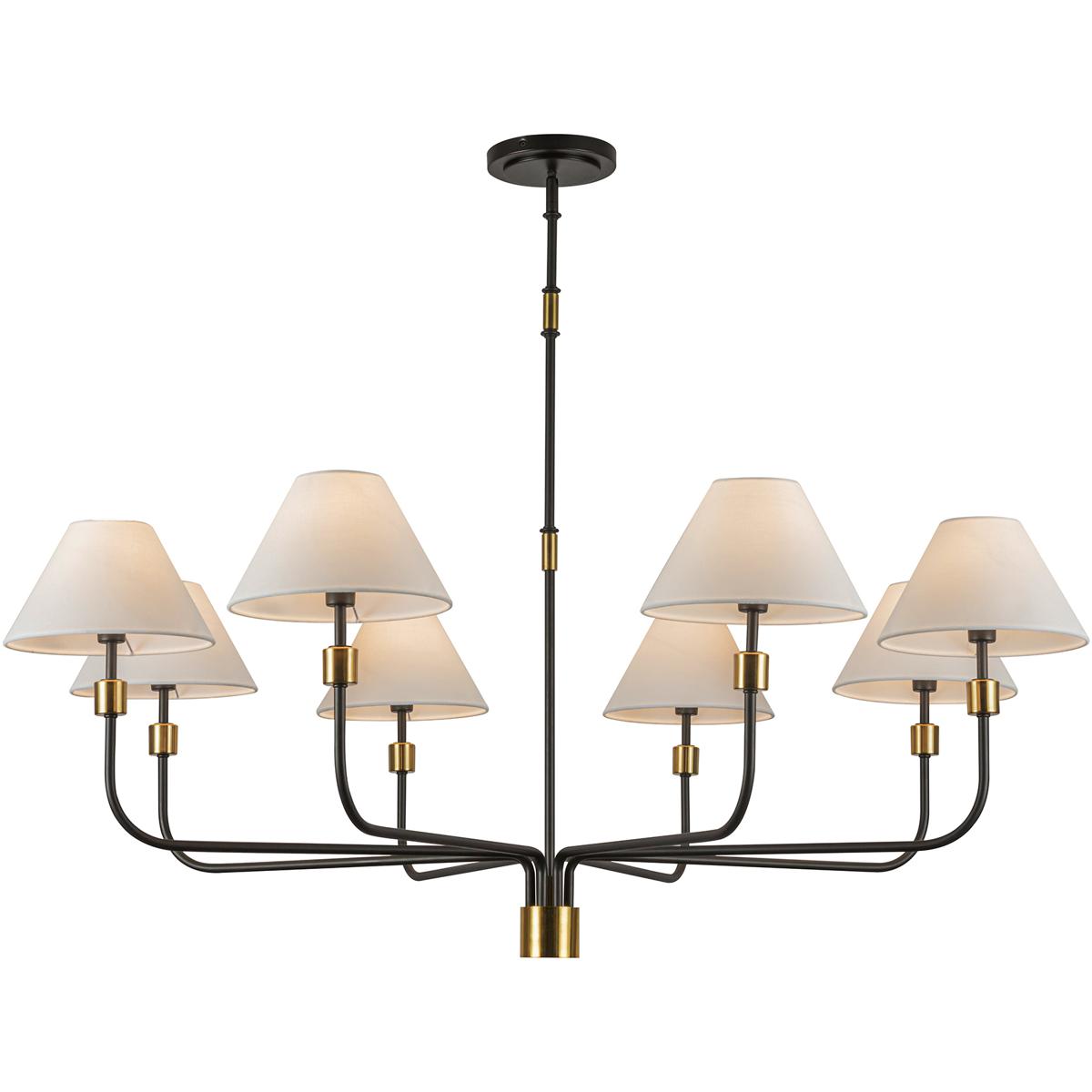 Artcraft AC12038BB Providence 8 Light 52 inch Black and Brushed Brass Chandelier Ceiling Light