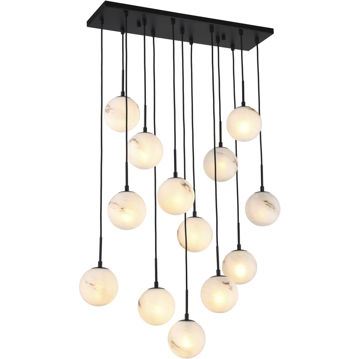 Artcraft AC12283BK Nightfall 13 Light 34.6 inch Black Linear Pendant Ceiling Light