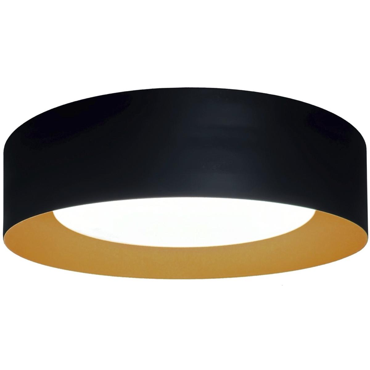 Artcraft AC7423BK Orsa LED 14 inch Black and Brushed Brass Flush Mount Ceiling Light