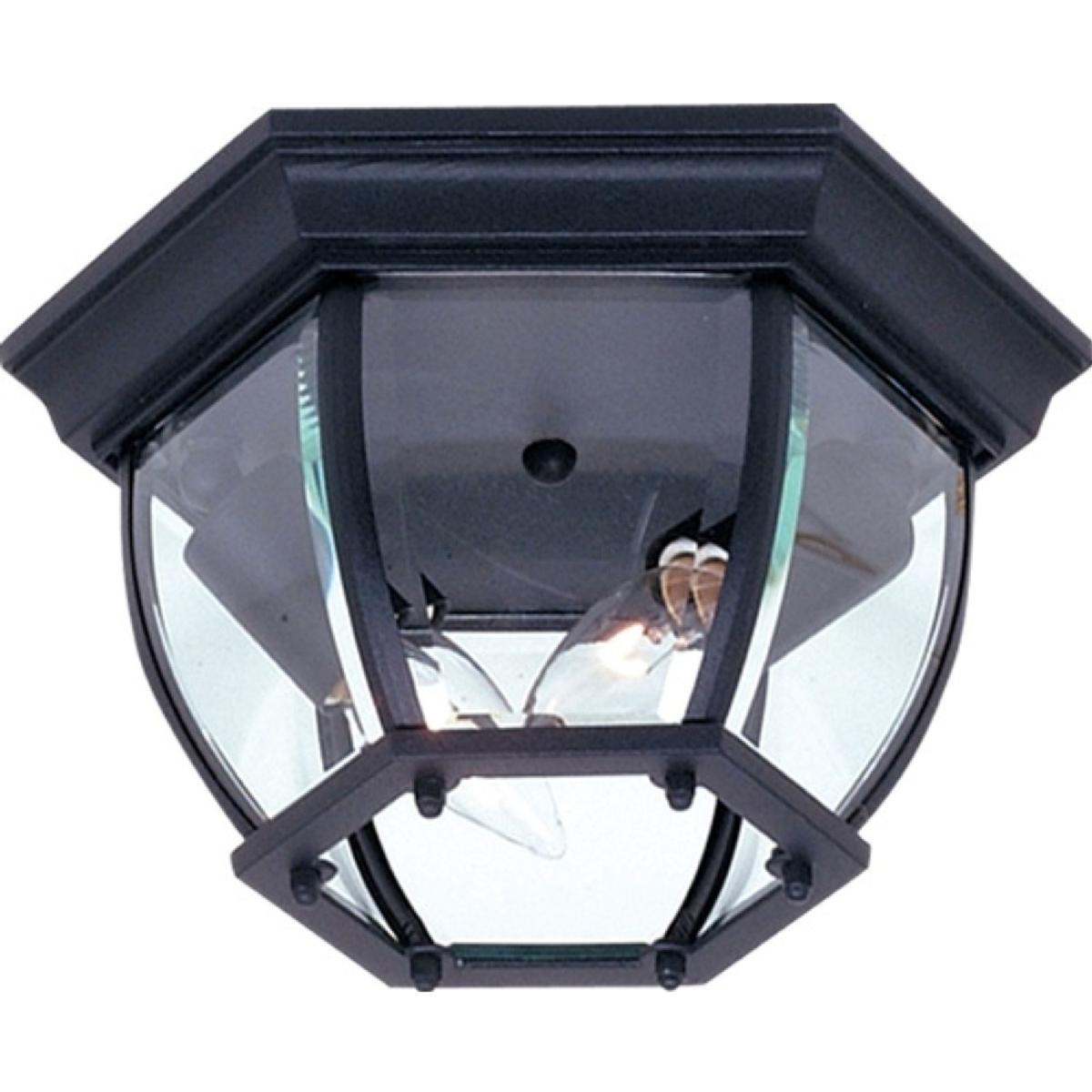 AC8096BK Classico 10.75 in. x 6 in. 2 Light Outdoor Hexagonal Flush Mount - Black