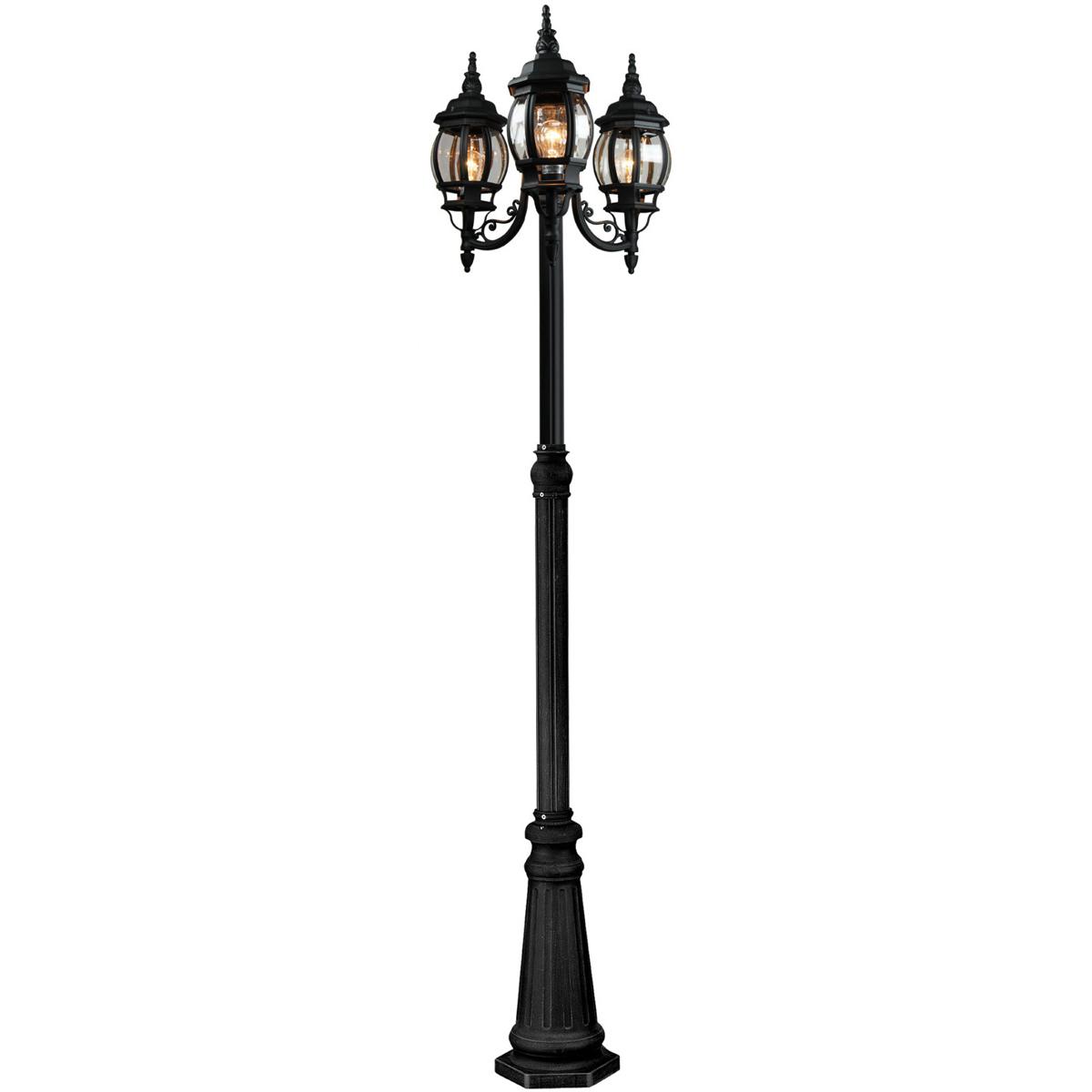 Artcraft AC8099BK Classico LED 87.5 inch Black Outdoor Lantern and Post