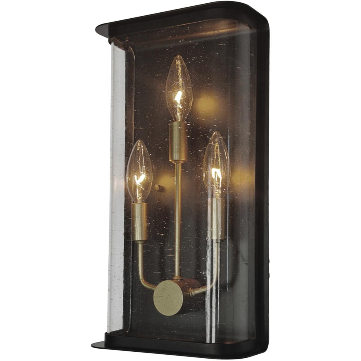 Artcraft AC8971BK Stonegate 3 Light 15 inch Black Outdoor Wall Sconce