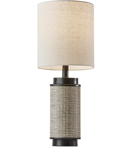 Adesso 1501-01 Marsha 22 inch 60.00 watt Black with Soft-Touch Taupe Textured Fabric Table Lamp Portable Light photo