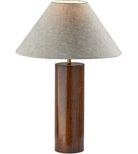 Adesso 1509-15 Martin 26 inch 100.00 watt Walnut Poplar Wood with Antique Brass Accent Table Lamp Portable Light photo
