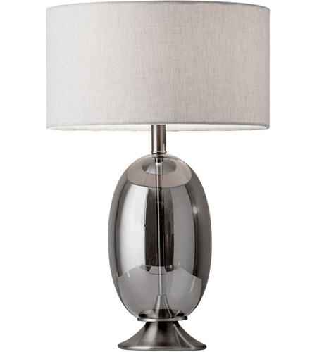 Adesso 1540-22 Bailey 23 inch 150 watt Brushed Steel and Smoked Glass Table Lamp Portable Light photo