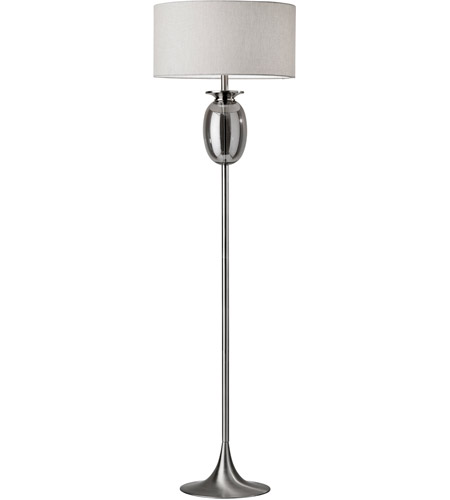 Adesso 1541-22 Bailey 65 inch 150 watt Brushed Steel and Smoked Glass Floor Lamp Portable Light photo