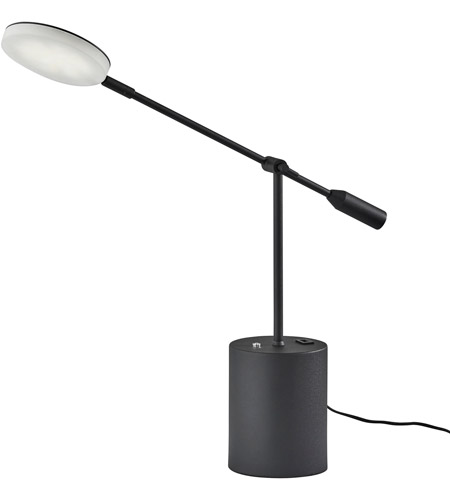Adesso 2150-01 Grover 15 inch 10.00 watt Black LED Desk Lamp Portable Light, with USB Port photo