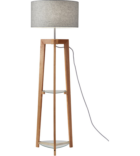 natural wood floor lamp