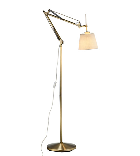Adesso Architect 1 Light Floor Lamp in Antique Brass 3156-21 photo