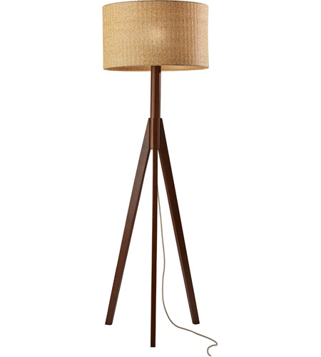 Walnut Rubberwood Table Lamp Portable Light, Adesso Eden Table Lamp