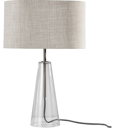 Adesso 3431-22 Ainsley 23 inch 100 watt Brushed Steel and Clear Glass Table Lamp Portable Light photo