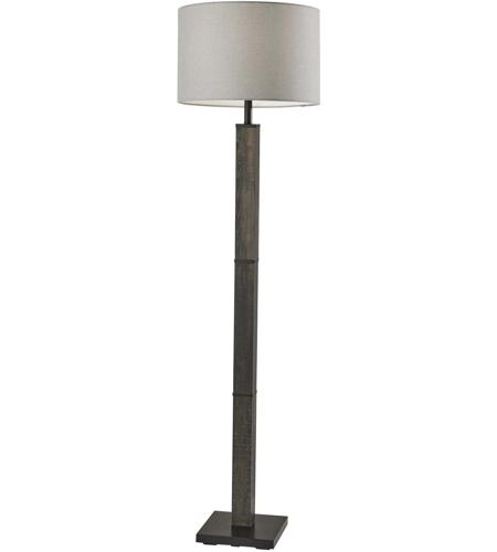 Adesso 3498-01 Kona 62 inch 150.00 watt MDF with Black Washed Wood Veneer & Black Metal Floor Lamp Portable Light photo