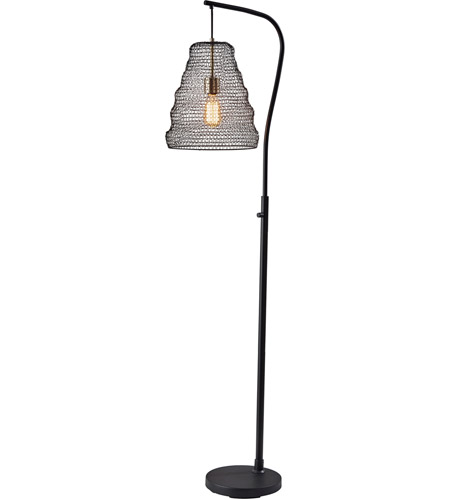 Adesso 3569-01 Sheridan 63 inch 40.00 watt Black with Antique Brass Accents Floor Lamp Portable Light photo