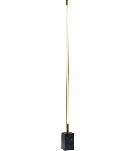 Adesso 3607-21 Felix 65 inch 30.00 watt Antique Brass and Black Marble Wall Washer Floor Lamp Portable Light  photo