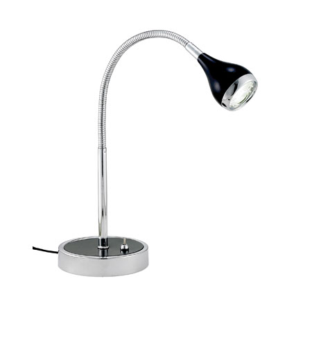 Adesso Iris 3 Light Gooseneck Desk Lamp in Black/Chrome 3620-01 photo