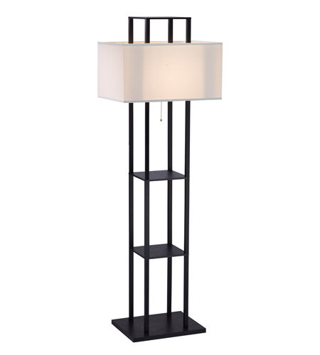 Adesso Lloyd 1 Light Shelf Floor Lamp in Black 3824-01 photo