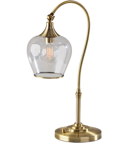 Adesso 3922-21 Bradford 23 inch 40.00 watt Antique Brass Desk Lamp Portable Light photo
