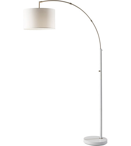 Adesso 4012-02 Preston 76 inch 100.00 watt White and Brushed Steel Arc Floor Lamp Portable Light photo