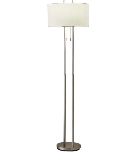 Adesso 4016-22 Duet 62 inch 60.00 watt Satin Steel Floor Lamp Portable Light in Brushed Steel photo
