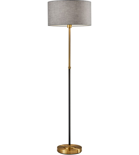 Adesso 4207-21 Bergen 59 inch 100.00 watt Black and Antique Brass Floor Lamp Portable Light  photo