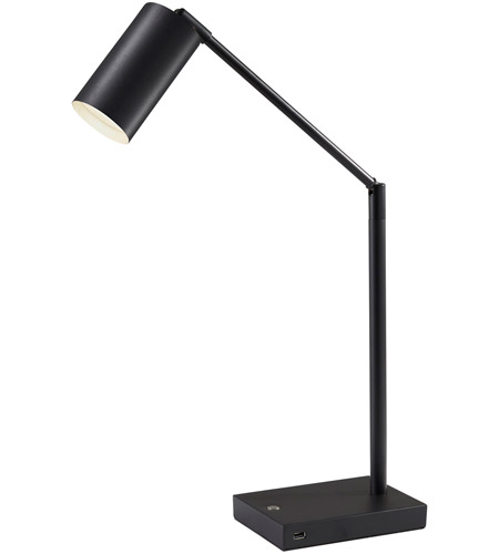 Adesso 4274-01 Colby 16 inch 9.00 watt Black Painted Metal Desk Lamp Portable Light, with USB Port photo