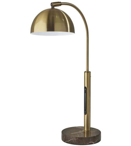 Adesso 4306-21 Bolton 19 inch 6.00 watt Antique Brass Desk Lamp Portable Light photo