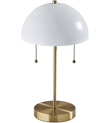 Adesso 5132-02 Bowie 18 inch 40.00 watt Antique Brass and White Table Lamp Portable Light photo