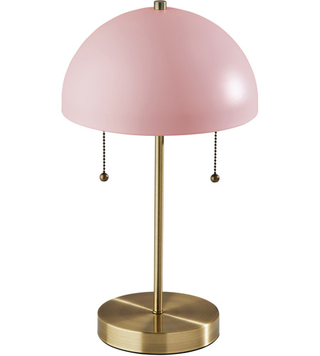 Adesso 5132-29 Bowie 18 inch 40.00 watt Antique Brass and Light Pink Table Lamp Portable Light photo