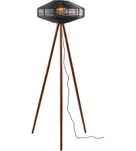 Adesso 5242-01 Kingston 56 inch 60.00 watt Walnut Wood and Black Rattan Floor Lamp Portable Light photo