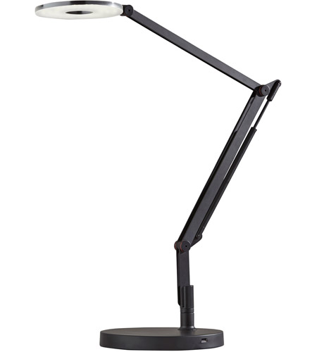 Adesso 6013-01 Gordon 33 inch 9.00 watt Black LED Desk Lamp Portable Light, with USB Port photo