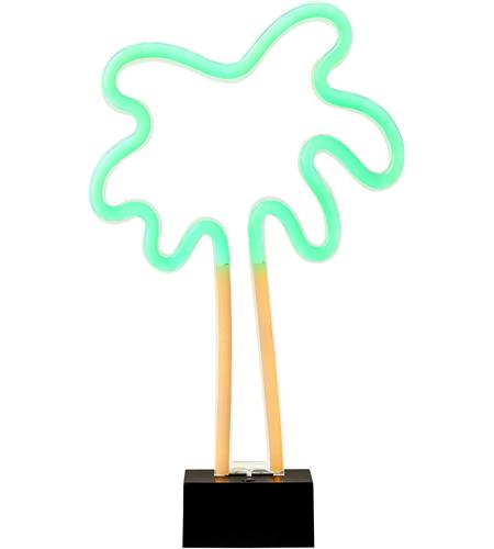 Adesso AF44233 Palm Tree 12 inch Green/Yellow LED Neon Lamp Portable Light photo