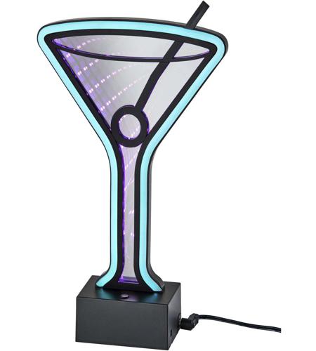 Adesso SL3718-01 Infinity Neon 10 inch 1.00 watt Black Table/Wall Lamp Portable Light, Martini Glass, Simplee Adesso photo