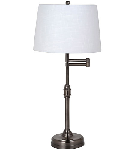 Adesso SL3990-23 Aaron 27 inch 100 watt Antique Pewter Swing Arm Table Lamp Portable Light, Simplee Adesso photo