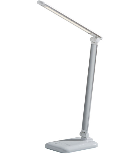 Adesso SL4903-02 Lennox 16 inch 6.00 watt Matte Silver and Glossy White LED Multi-Function Desk Lamp Portable Light, Simplee Adesso photo