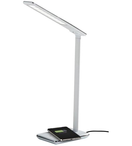 Adesso SL4904-02 Declan 16 inch 12.00 watt Glossy White LED Multi-Function Desk Lamp Portable Light, with AdessoCharge Wireless Charging Pad and USB Port, Simplee Adesso photo